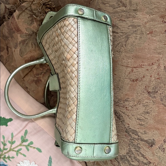 Coach Elegant Green and Tan Woven Women's Bag - Picture 10 of 10